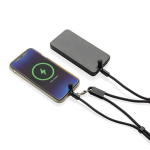 Tour de cou pour téléphone en RPET avec USB‑C et charge 60W couleur noir troisième vue