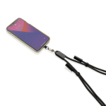 Tour de cou pour téléphone en RPET avec USB‑C et charge 60W couleur noir cinquième vue