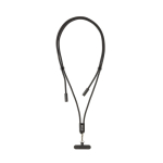 Tour de cou pour téléphone en RPET avec USB‑C et charge 60W couleur noir avec zone d'impression
