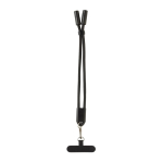 Dragonne pour téléphone en RPET avec câble USB‑C et charge rapide 60W couleur noir deuxième vue