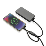 Dragonne pour téléphone en RPET avec câble USB‑C et charge rapide 60W couleur noir troisième vue