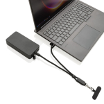 Dragonne pour téléphone en RPET avec câble USB‑C et charge rapide 60W couleur noir septième vue