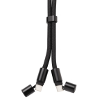 Dragonne pour téléphone en RPET avec câble USB‑C et charge rapide 60W couleur noir neuvième vue