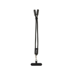 Dragonne pour téléphone en RPET avec câble USB‑C et charge rapide 60W couleur noir avec zone d'impression