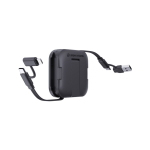 Support téléphone avec câble rétractable 1m et charge rapide 100W couleur noir