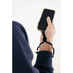 Dragonne ajustable pour smartphone en RPET avec crochet sécurisé couleur noir vue avec modèle