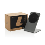 Chargeur magnétique sans fil premium en aluminium recyclé 15W couleur gris vue avec boîte