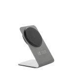 Chargeur magnétique sans fil premium en aluminium recyclé 15W couleur gris avec zone d'impression