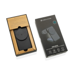 Chargeur magnétique sans fil 3‑en‑1 en plastique recyclé 15W couleur noir deuxième vue avec boîte
