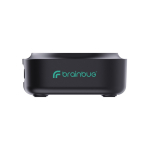 Chargeur sans fil magnétique 2‑en‑1 avec câble rétractable USB‑C 15W couleur noir vue avec logo