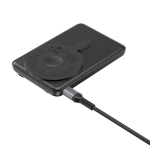 Powerbank 5‑en‑1 écologique avec câbles de charge et support 5 000 mAh couleur noir vue 14