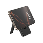 Powerbank 5‑en‑1 écologique avec câbles de charge et support 5 000 mAh couleur noir quatrième vue