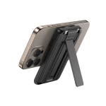 Powerbank 5‑en‑1 écologique avec câbles de charge et support 5 000 mAh couleur noir cinquième vue