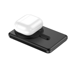 Powerbank 5‑en‑1 écologique avec câbles de charge et support 5 000 mAh couleur noir huitième vue