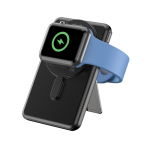 Powerbank 5‑en‑1 écologique avec câbles de charge et support 5 000 mAh couleur noir neuvième vue