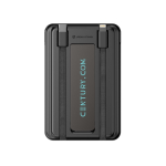 Powerbank 5‑en‑1 écologique avec câbles de charge et support 5 000 mAh couleur noir vue avec logo