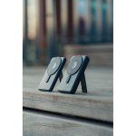 Powerbank 5‑en‑1 écologique avec câbles de charge et support 5 000 mAh couleur noir