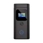 Powerbank en aluminium résistant et écran couleur HQ 15 000 mAh couleur gris vue avec logo