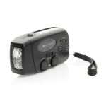 Radio de secours multifonction en ABS recyclé avec manivelle 1 800 mAh couleur noir