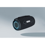 Haut‑parleur BT 5.3 en plastique recyclé résistant IPX4 16W couleur noir vue d'ambiance