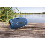 Haut‑parleur BT 5.3 en plastique recyclé résistant IPX4 16W couleur bleu vue d'ambiance