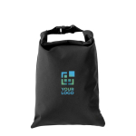 Lunch box pliable en RPET de taille ajustable et facile à nettoyer 4L couleur noir avec zone d'impression