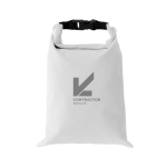 Lunch box pliable en RPET de taille ajustable et facile à nettoyer 4L couleur blanc vue avec logo