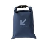 Lunch box pliable en RPET de taille ajustable et facile à nettoyer 4L couleur bleu marine vue avec logo