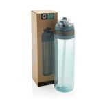 Gourde légère en RPET avec bouchon antifuite double 800 ml couleur bleu vue avec boîte