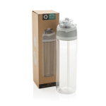 Gourde légère en RPET avec bouchon antifuite double 800 ml couleur blanc vue avec boîte
