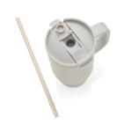 Gobelet isotherme en inox recyclé avec paille et anse 480 ml couleur gris septième vue