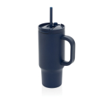 Gobelet isotherme en inox recyclé avec paille et anse 480 ml couleur bleu marine