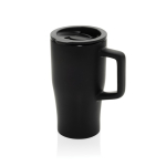 Tasse premium en céramique avec anse et couvercle antifuite 490 ml couleur noir