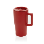 Tasse premium en céramique avec anse et couvercle antifuite 490 ml couleur rouge