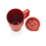 Tasse premium en céramique avec anse et couvercle antifuite 490 ml couleur rouge sixième vue