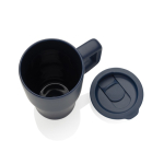 Tasse premium en céramique avec anse et couvercle antifuite 490 ml couleur bleu marine sixième vue