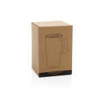 Tasse premium en céramique avec anse et couvercle antifuite 490 ml couleur bleu marine deuxième vue avec boîte