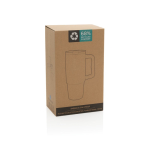 Gobelet en acier recyclé avec bec rabattable et bouchon à vis 900 ml couleur blanc deuxième vue avec boîte