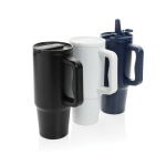 Gobelet en acier recyclé avec bec rabattable et bouchon à vis 900 ml couleur bleu marine vue générale