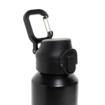 Gourde de sport en acier recyclé avec bouchon antifuite 600 ml couleur noir sixième vue