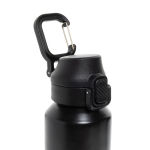 Gourde de sport en acier recyclé avec bouchon antifuite 600 ml couleur noir septième vue