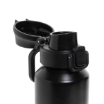 Gourde de sport en acier recyclé avec bouchon antifuite 600 ml couleur noir huitième vue