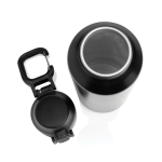 Gourde de sport en acier recyclé avec bouchon antifuite 600 ml couleur noir neuvième vue