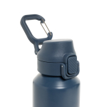 Gourde de sport en acier recyclé avec bouchon antifuite 600 ml couleur bleu marine septième vue