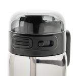 Bouteille de sport en RPET avec bouchon antifuite et paille 800 ml couleur noir sixième vue