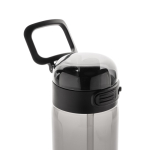Bouteille de sport en RPET avec bouchon antifuite et paille 800 ml couleur noir septième vue