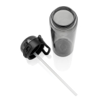 Bouteille de sport en RPET avec bouchon antifuite et paille 800 ml couleur noir neuvième vue