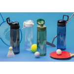 Bouteille de sport en RPET avec bouchon antifuite et paille 800 ml couleur noir vue d'ambiance