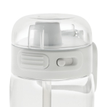 Bouteille de sport en RPET avec bouchon antifuite et paille 800 ml couleur blanc sixième vue