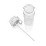 Bouteille de sport en RPET avec bouchon antifuite et paille 800 ml couleur blanc neuvième vue